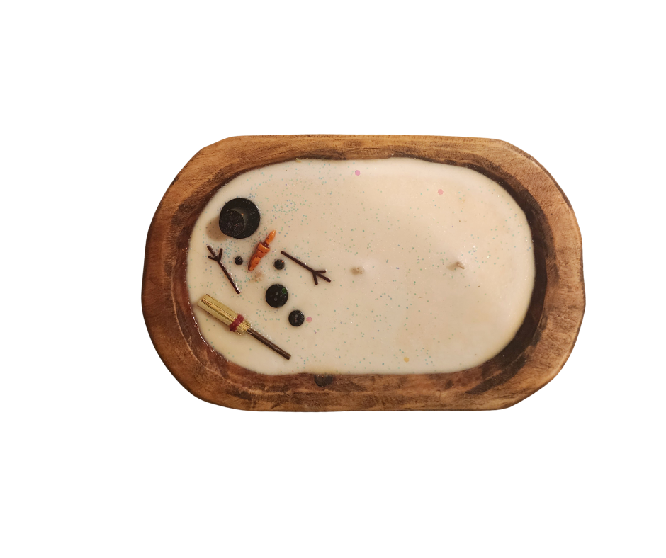 Natural "The Melted Snowman" Holiday Dough Bowl Candle - BEST SELLER for wholesale on Faire2