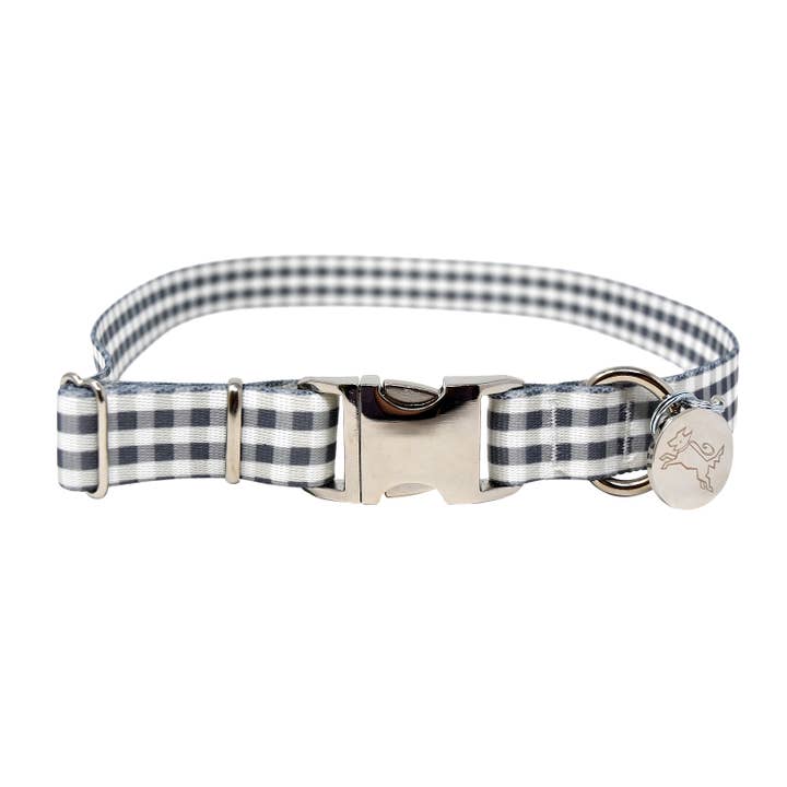 Collier standard gris vichy pour la vente par Yellow Dog Design
