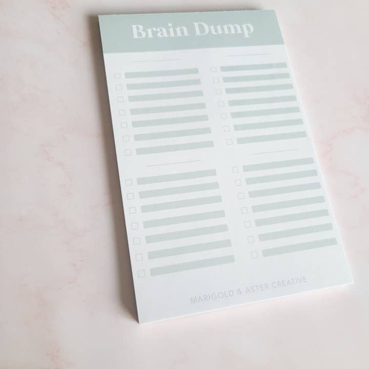 Brain Dump Notizblock für den Großhandel von Marigold & Aster Creative