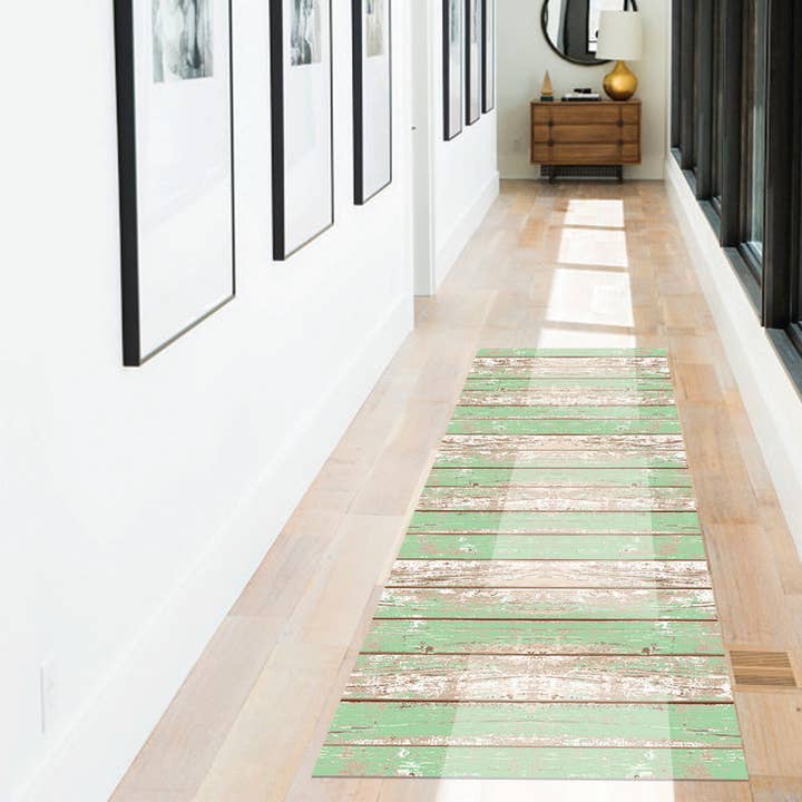 Vinyl Floor Mat Wood Collection Vintage Green for wholesale by Davanti/Vía Deco Home