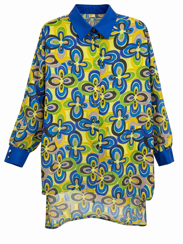 Camicia oversize con orlo posteriore per la vendita all'ingrosso da parte di Malissa J Collection