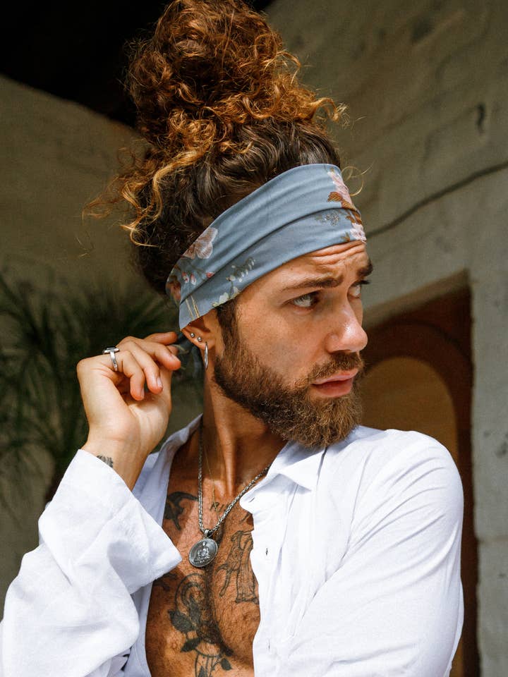 bali bandana | blue florals for wholesale by wildsky