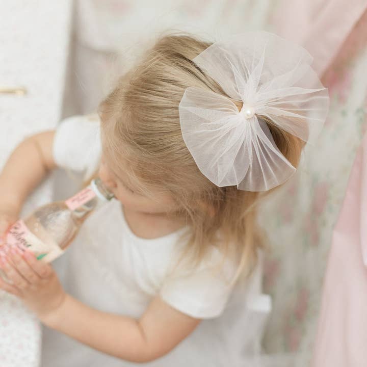 Blush Pink Tulle Bow for wholesale by Bebe Theory