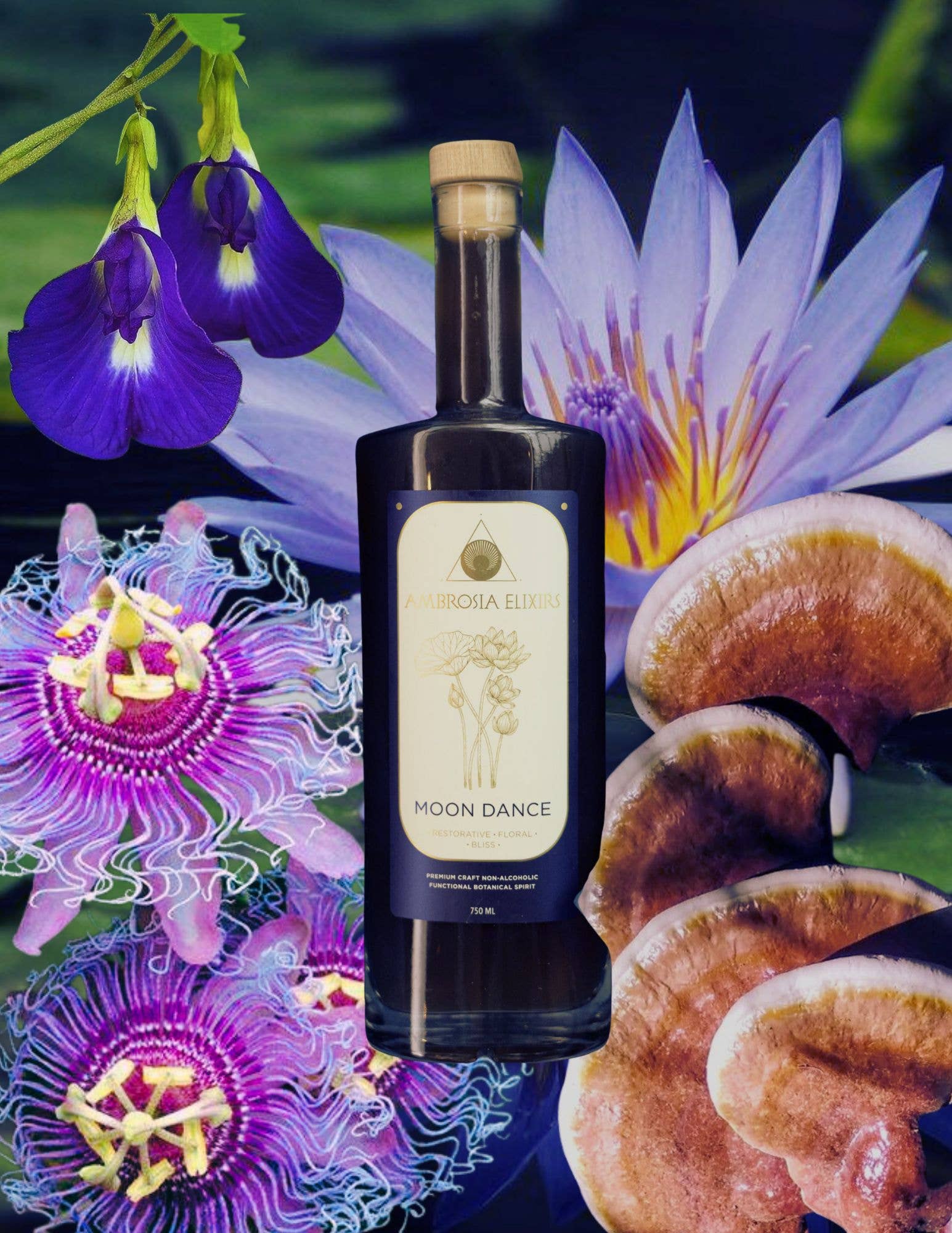 Ambrosia Elixirs - Wholesale Non-Alcoholic Aperitif/Mocktail - Moondance Crate - 12 Premium Bottles