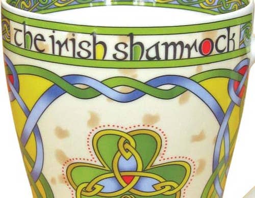 Dublin Gift Company - Wholesale Coffee Mug - 3 Leaf Shamrock Ceramic Irish Mug2