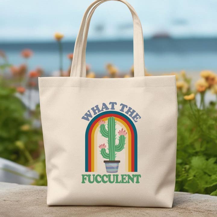 Sister Ray - Wholesale Tote Bag - Women's - What the Fucculent Gardening Canvas Tote Bag