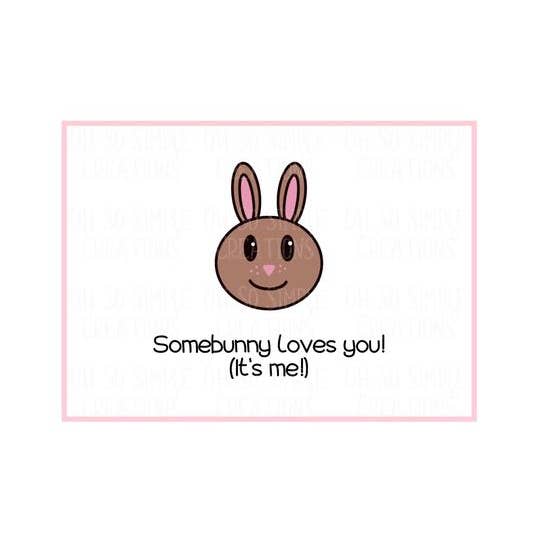 Somebunny Loves You (Brown Bunny) Mini Greeting Card for wholesale by Oh So Simple Creations