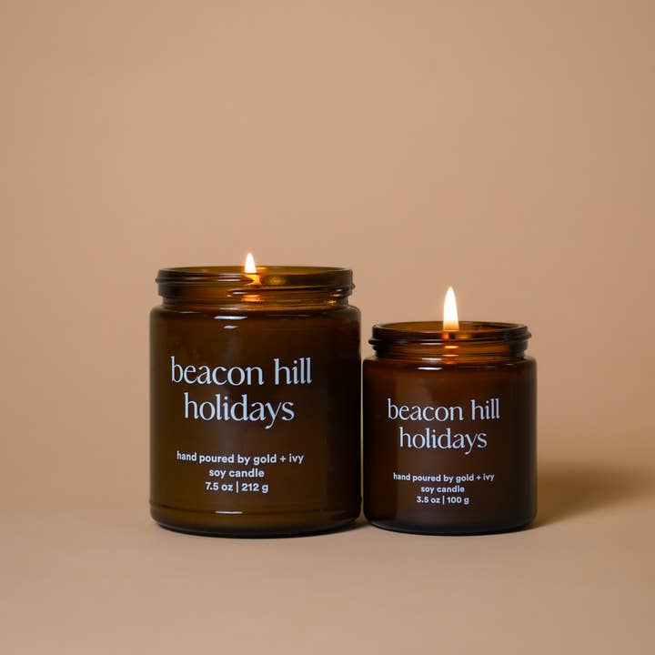 gold + ivy - Wholesale Jar/Filled Candle - Custom Branded Soy Candles - 7.5 oz - Amber15