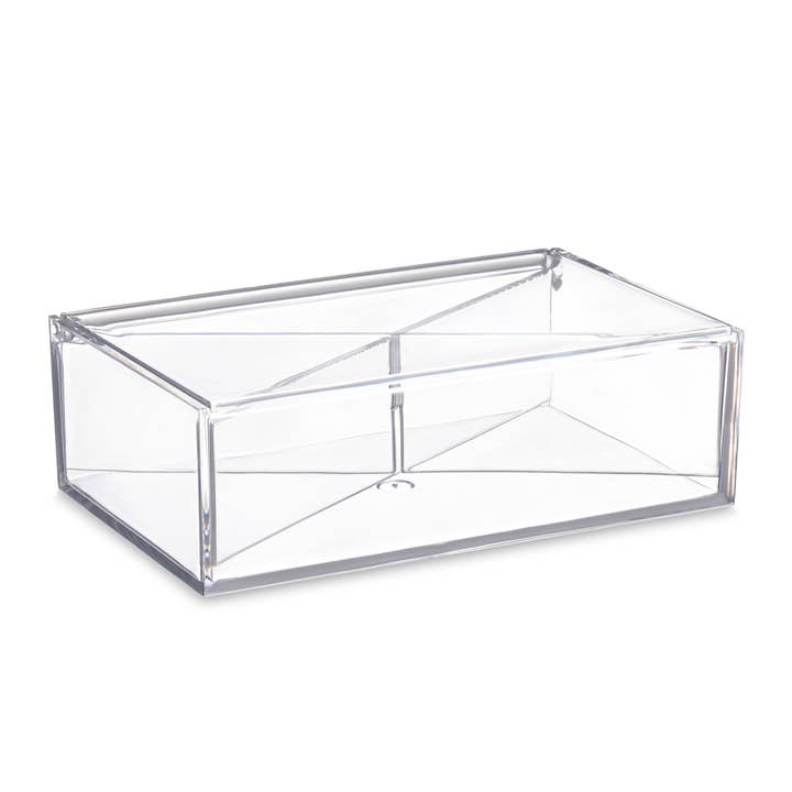 Hammont - Wholesale Gift Box - Clear Acrylic Boxes with dividers 2 Pack 6.3''X3.94''X1.97''