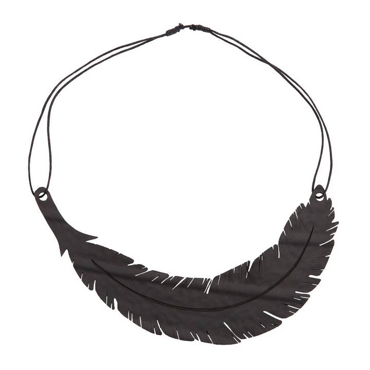 paguroupcycle – wholesale Pendant/charm necklace – Angel Inner Tube Feather Necklace4