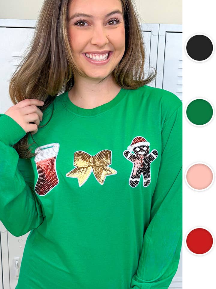 Christmas Sparkle Long Sleeve T-Shirt for wholesale by Sugar Stitch