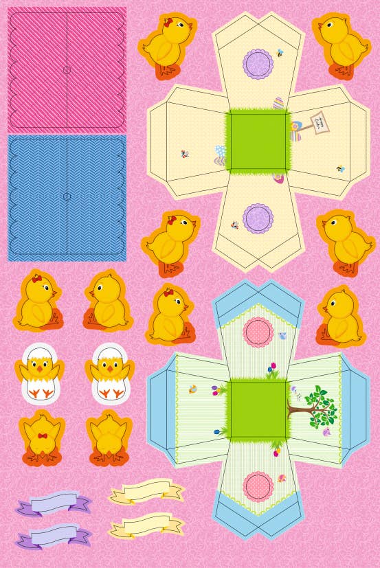 URSUS® / Buntpapierfabrik Ludwig Bähr GmbH & Co. KG - Wholesale DIY Craft Kit - Paper Birdhouses “Chicks”1