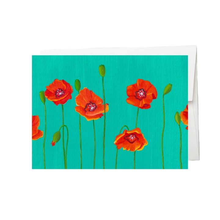 Poppies Greeting Card for wholesale by Plant Posse