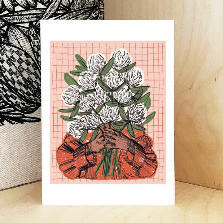 Clover Hands Print - A5 for wholesale by Aimee Mac Illustration / Stationery & Prints