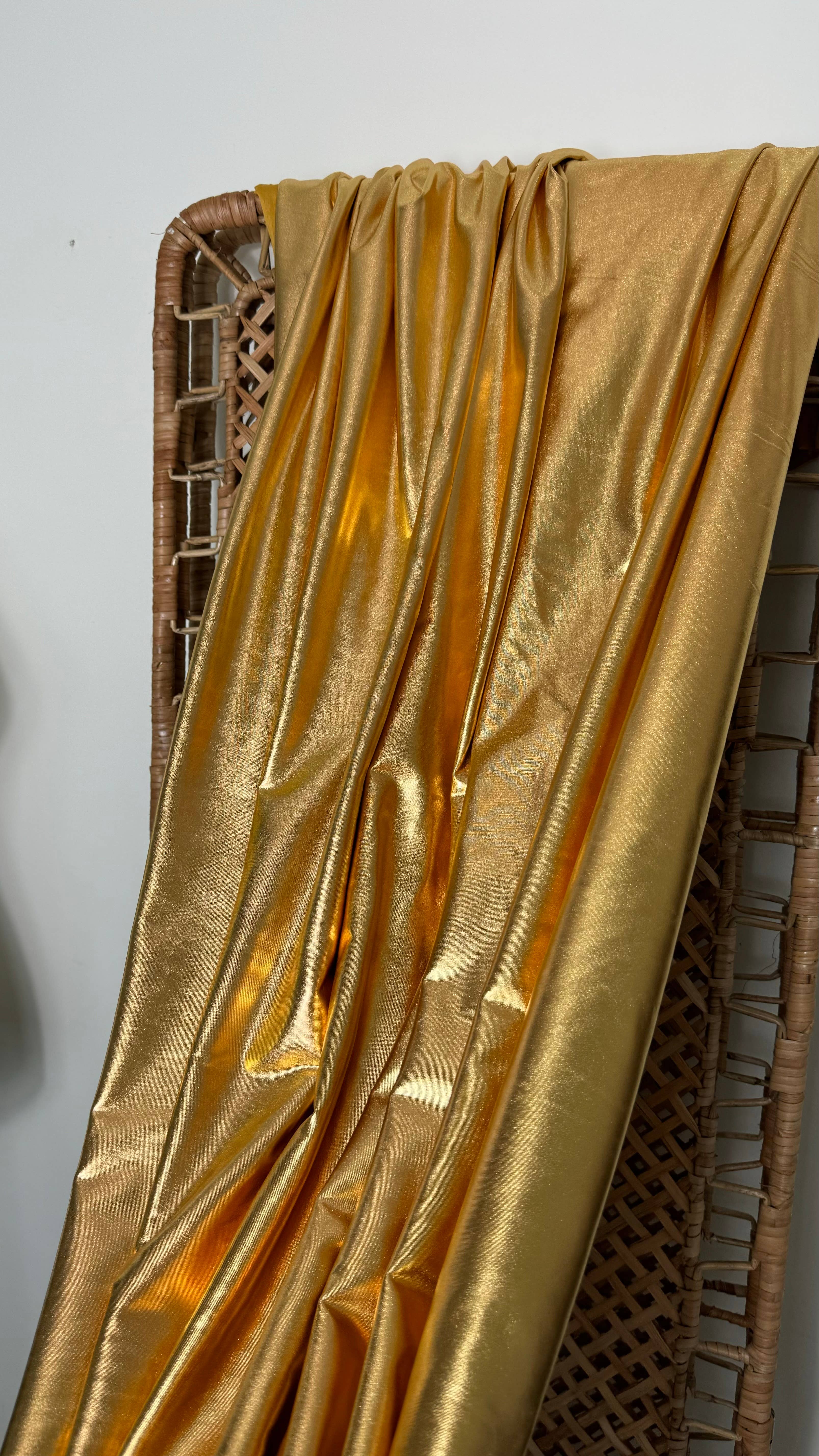 GalaTextile - Wholesale Fabric - Gold Spandex Lame Foil Stretch Metallic Fabric Gold Lame10