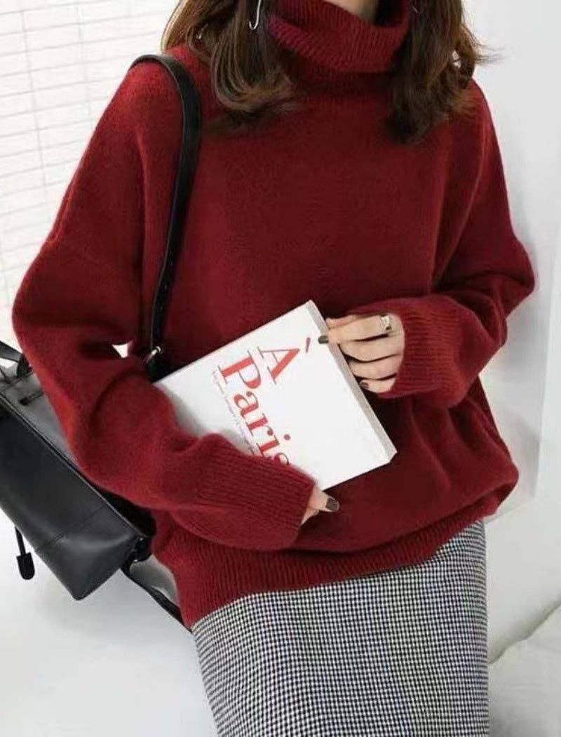 Masyal - Wholesale Knit Sweater - Women's - Cozy Turtleneck Pullover Sweater0