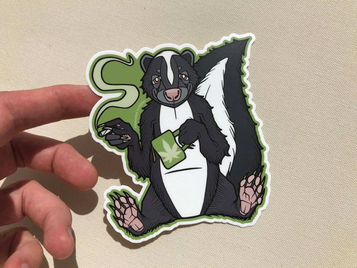 Sprouted Scribbles - Wholesale Sticker - Stoner Skunk Sticker | Waterproof Vinyl Decal | Coffee6