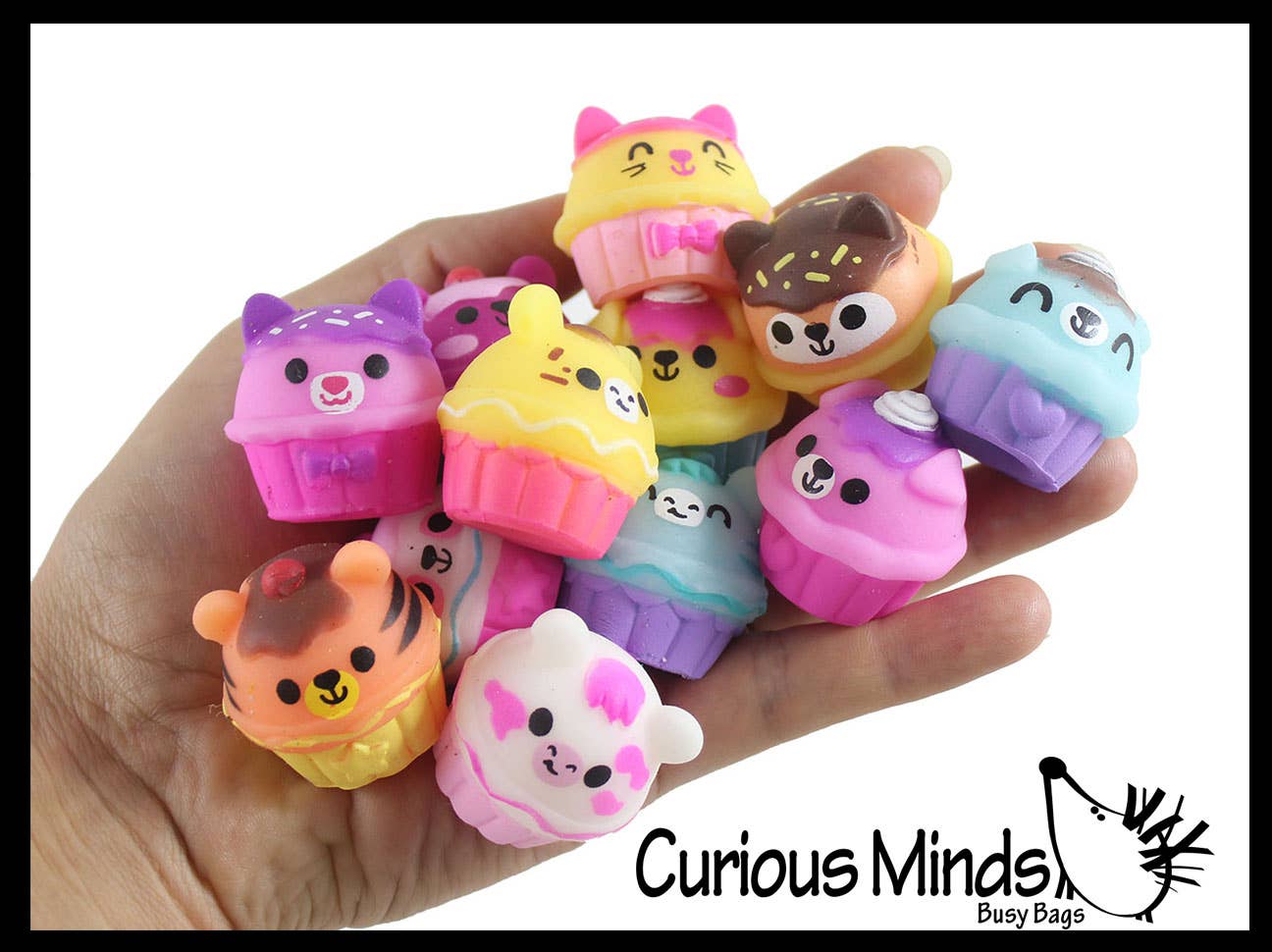 Curious Minds Toys - Vente Fidget/jouet anti-stress – enfant - 1 cupcake de nourriture pour animaux Mochi Squishy - Kawaii - Cute Individ0