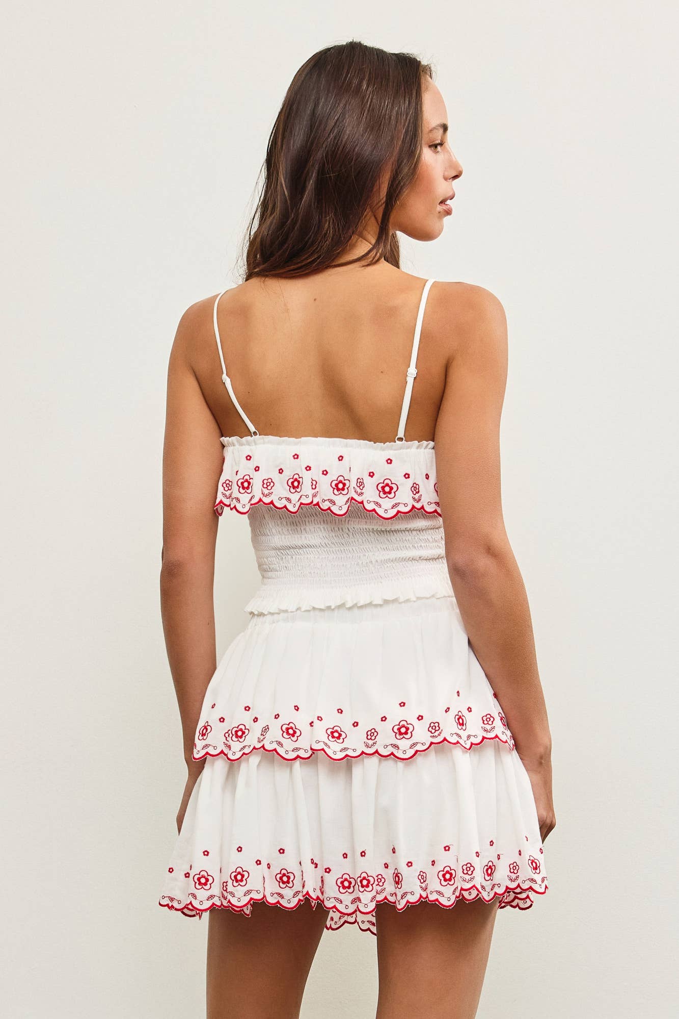 Mustard Seed – wholesale Camisole – Women′s – EMBROIDERED RUFFLE SMOCKED CAMI TOP9