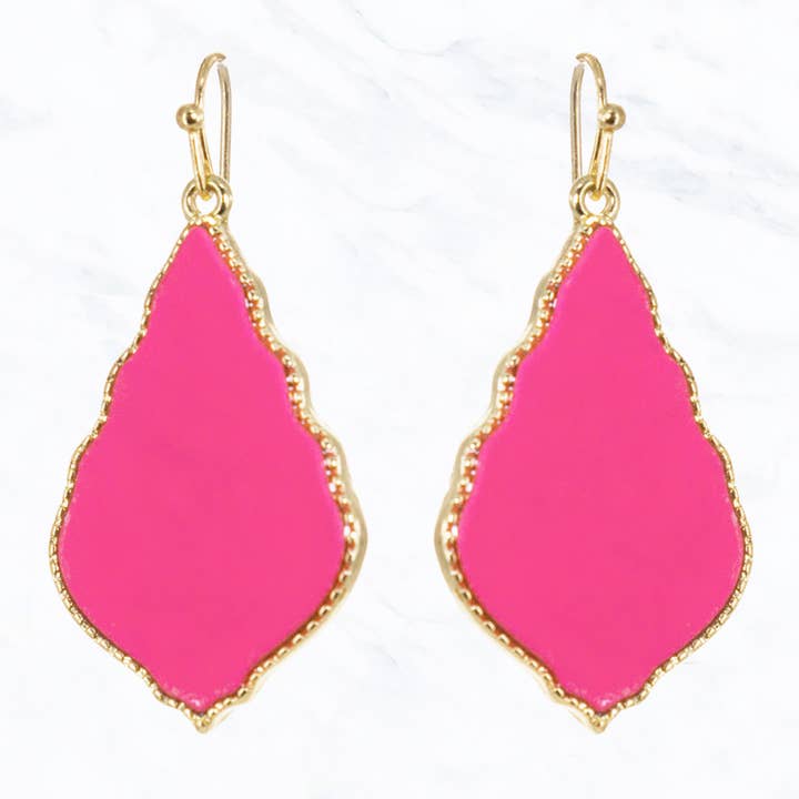 Suzie Q USA - Wholesale Dangle Earrings - Color Coated Moroccan Shape Earrings9