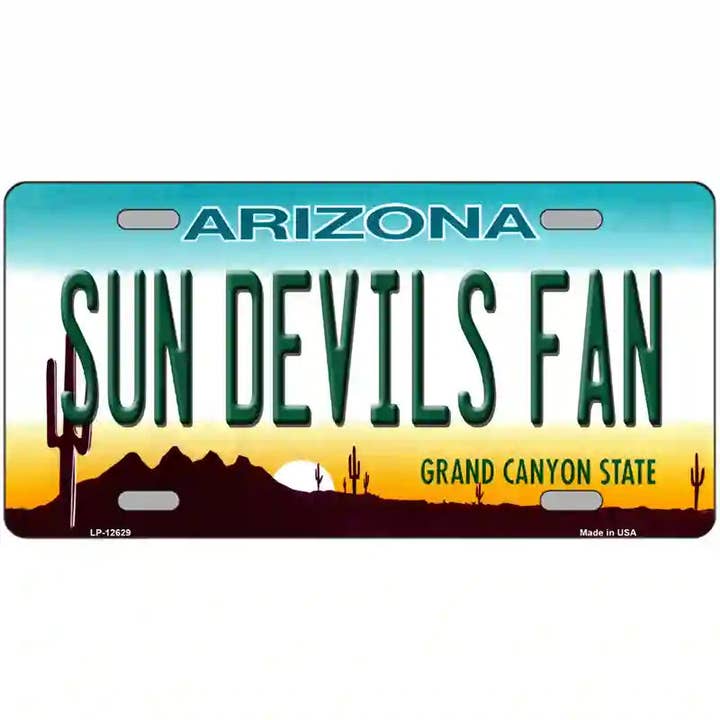 Plaque d'immatriculation fantaisie en métal pour fans des Sun Devils pour la vente par Smart Blonde