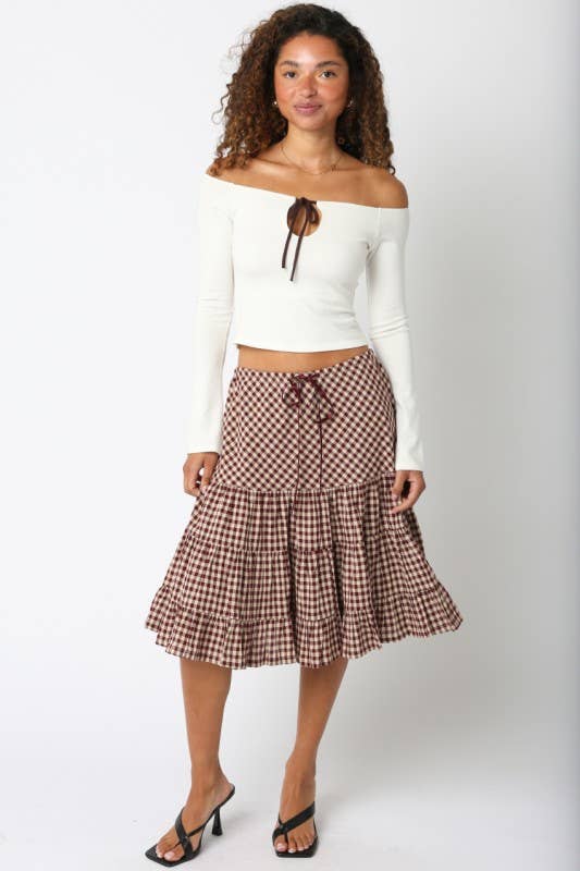 Olivaceous - Venta al por mayor Falda - Mujer - Falda Khloe de cuadros10