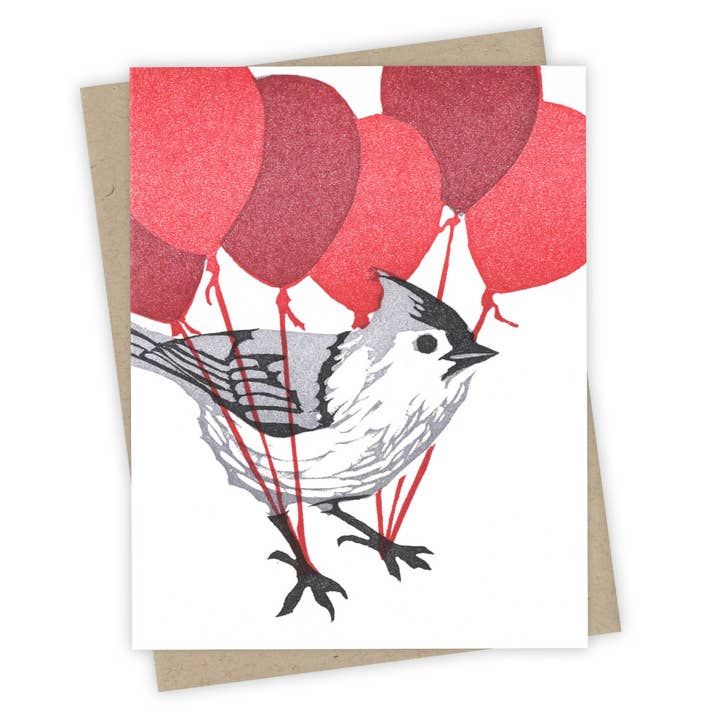 Burdock & Bramble - Wholesale Birthday Card - Up & Away Titmouse Card