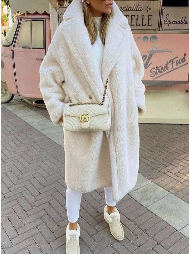 Rosa Clothing - Wholesale Fur/Faux Fur Coat - Women's - Plush long teddy fleece trench coat11