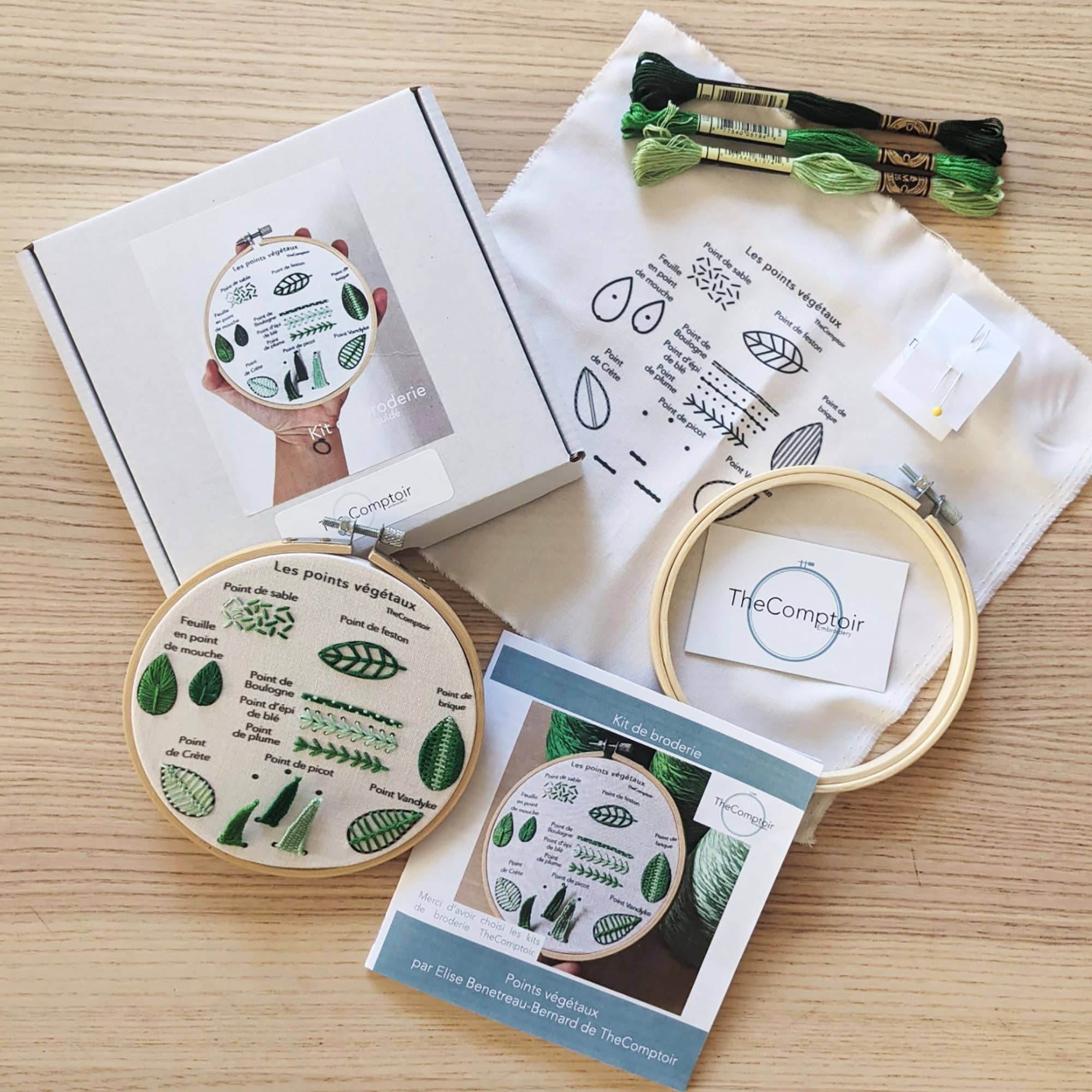 TheComptoir – wholesale Material för broderi/korsstygn – kit d'apprentissage de broderie des points végétaux3