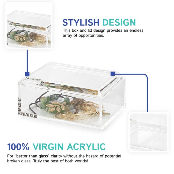 Huang Acrylic - Wholesale Jewelry Box/Organizer - 4X6 Rectangular Jewelry Box