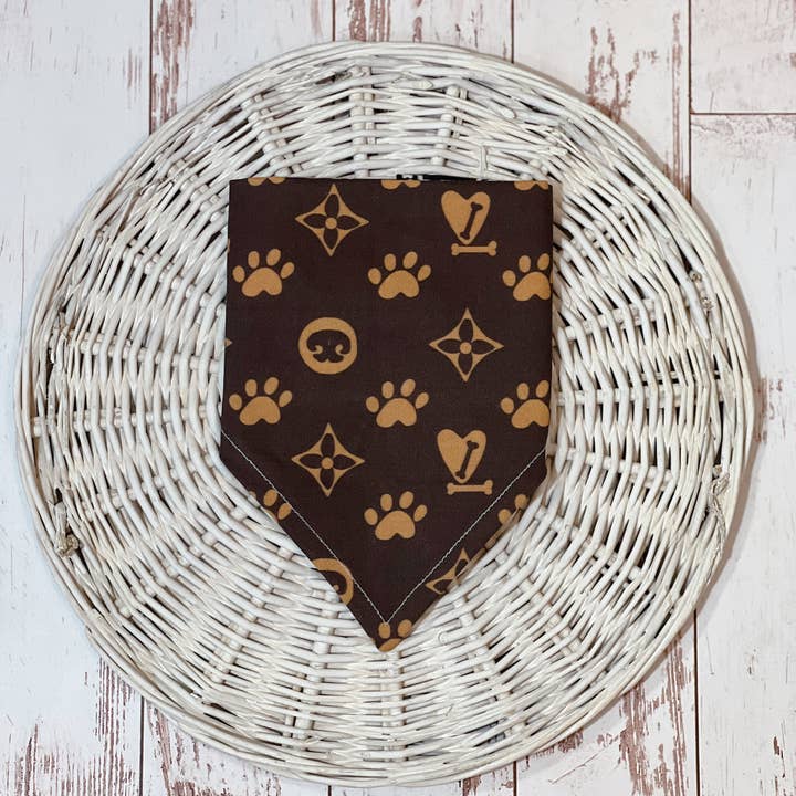 Aussie Paws Bandanas - Wholesale Pet Bandana - Dog - Chewy Vuitton & Chewnel Reversible Bandana