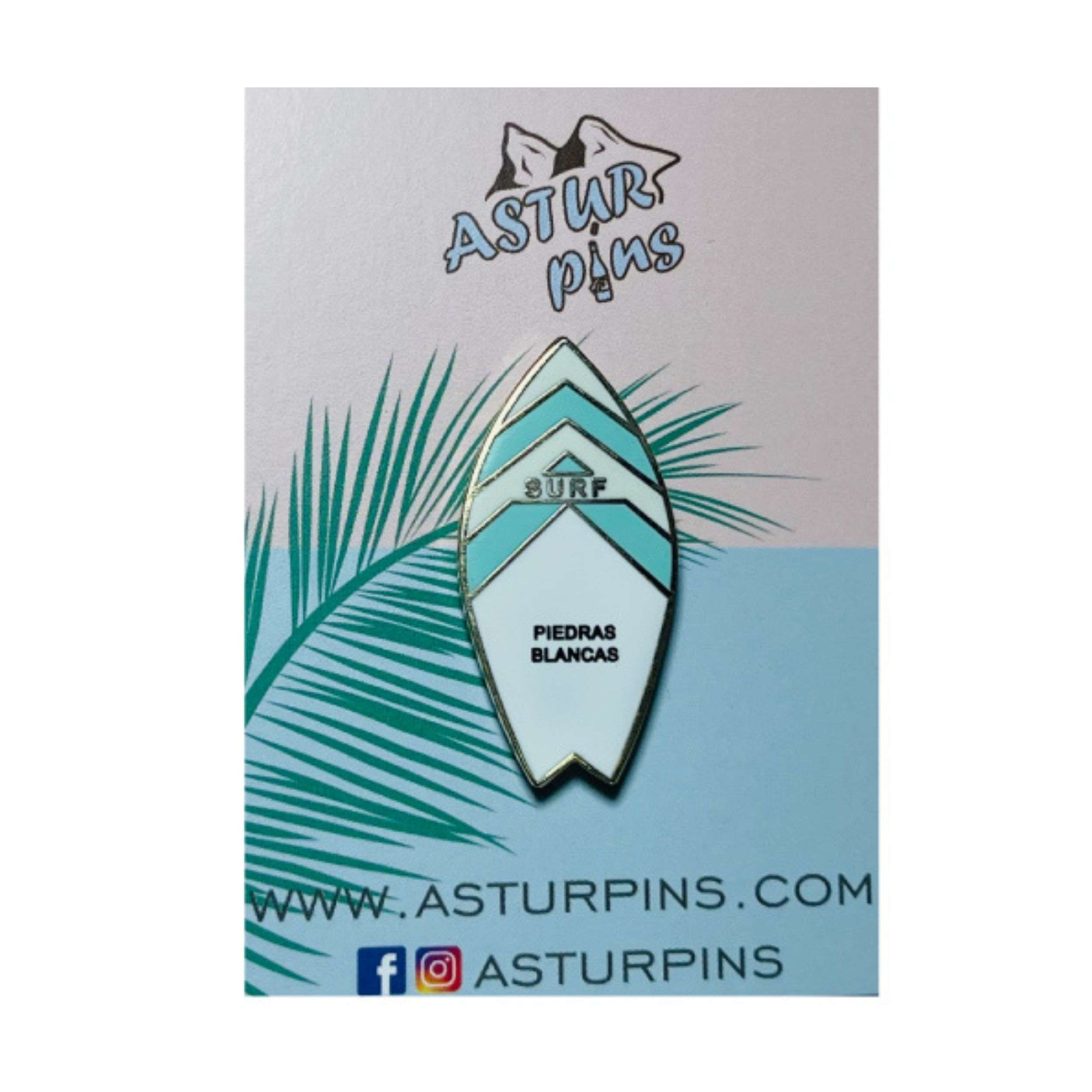 Astur Pins - Wholesale Lapel Pin/Button - Pin - Blue Surfboard - Piedras Blancas - Asturias - PS0100