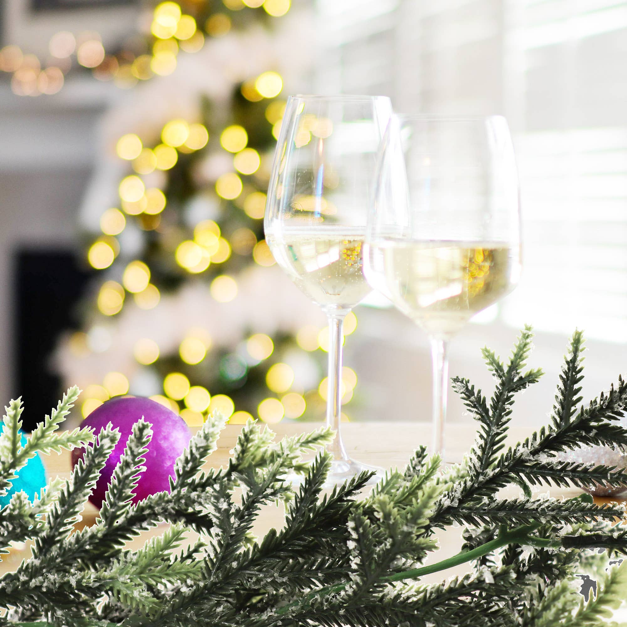 Larksilk - Venta al por mayor Banderines/guirnaldas - Guirnalda de Abeto Frasier Helado de 75", Pino Artificial Escarchado3