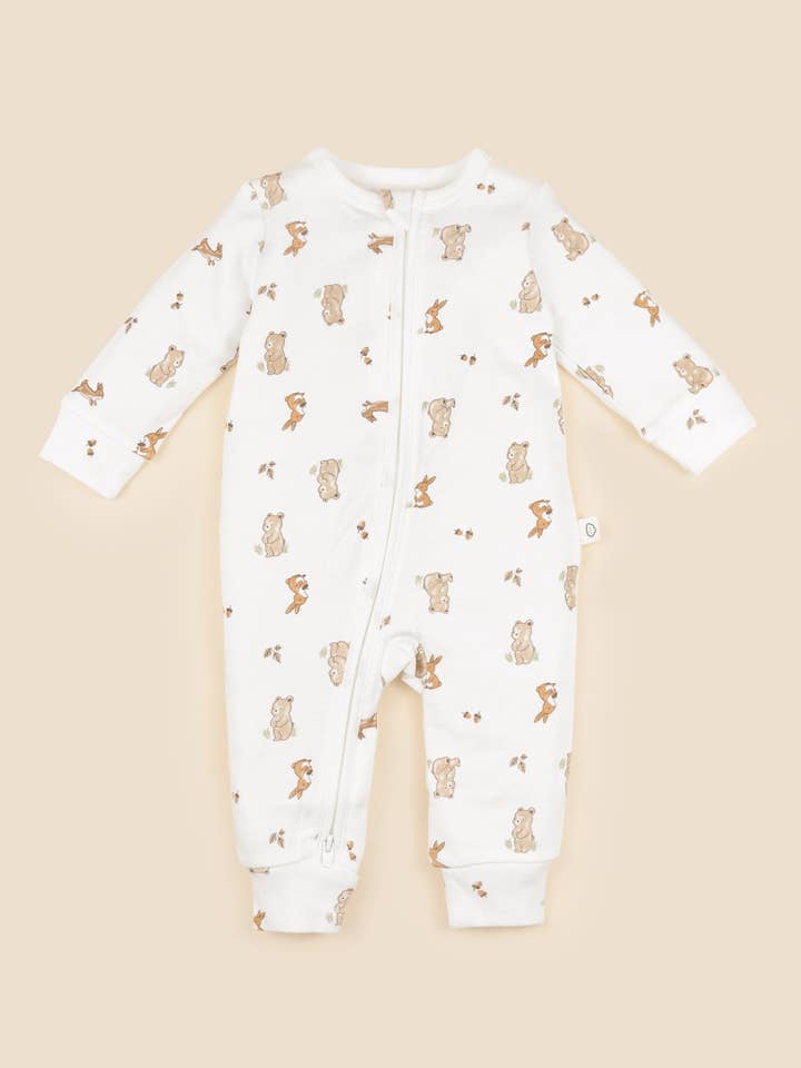 Organic Cotton Growsuit - Bear & Bunny for wholesale by Lūmmi in Colour Babywear