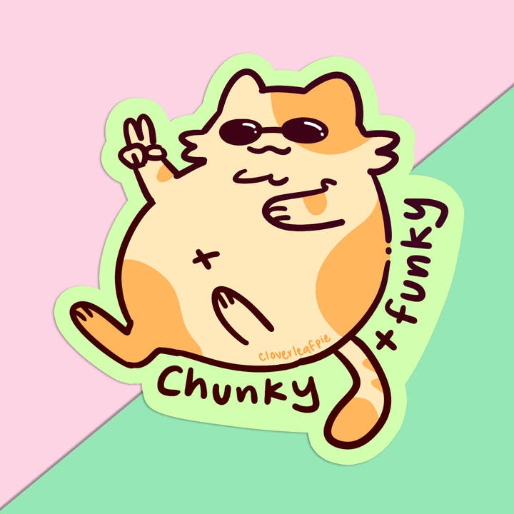 Chunky and Funky Vinyl Sticker for wholesale by Cloverleafpie