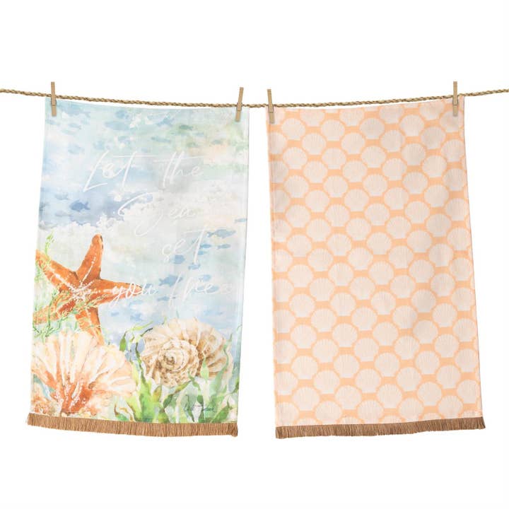 Audrey's Home & Gift - Wholesale Tea Towel - Tea Towels - Under The Sea (Pk/02 Ast)