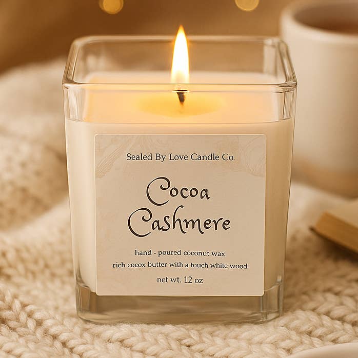 Cocoa Cashmere Candle for wholesale by Sealed By Love Candle Co.