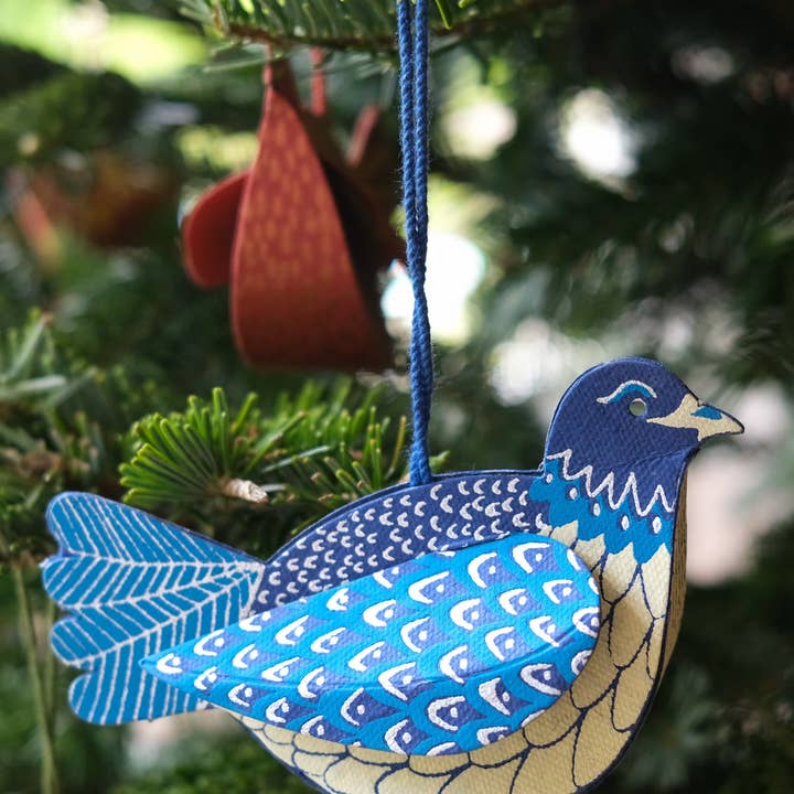 East End Press – wholesale Ornament – UK/EU: Dove Screen-Printed Board Decoration1