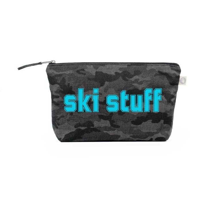 Large SKI Clutch- Black Camo + Capri Blue NEW! for wholesale by Quilted Koala
