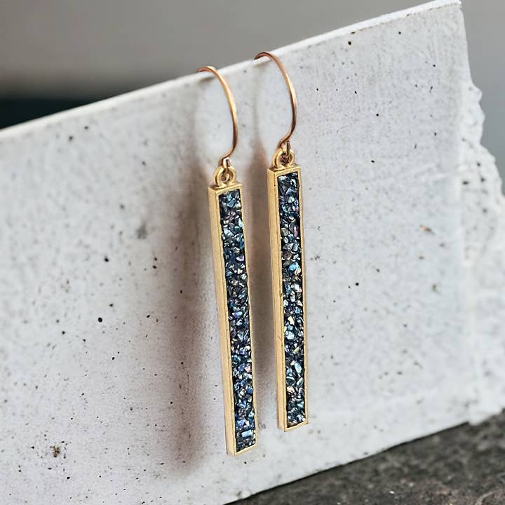 Brincos de Barra Grande Mixed Gem “Crush On You” por atacado de Bee Mary Jewelry