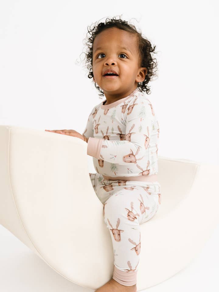 Little One Shop - Wholesale Top & Pant Set - Kids - Mistletoe Moose Bamboo Set