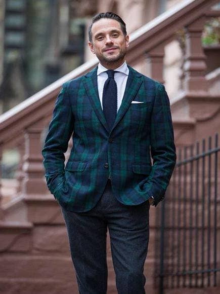 Red Tartan Dinner Jacket for wholesale by Alberto Nardoni