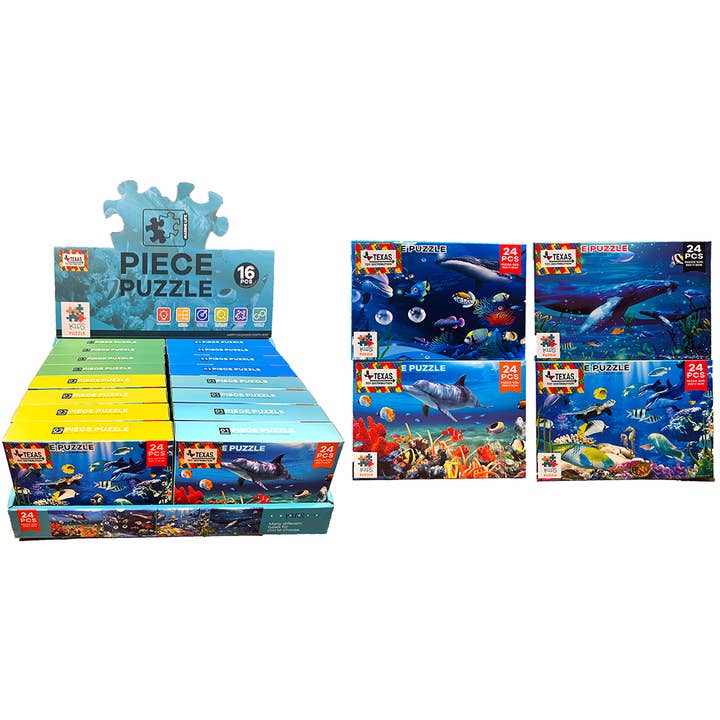 Juego de 16 rompecabezas submarinos, Sursort x4 Ocean Puzzles para venta al por mayor de Texas Toy Distribution