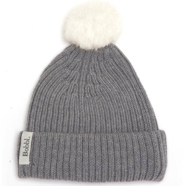 Mini bobine, blanche, pompon en fourrure pour la vente par Bobbl