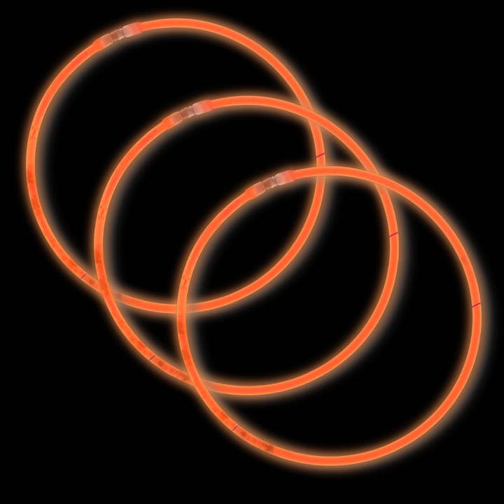 8" Orange Glow Bracelet (Tube/50 Pieces) for wholesale by Plush Appeal LLC