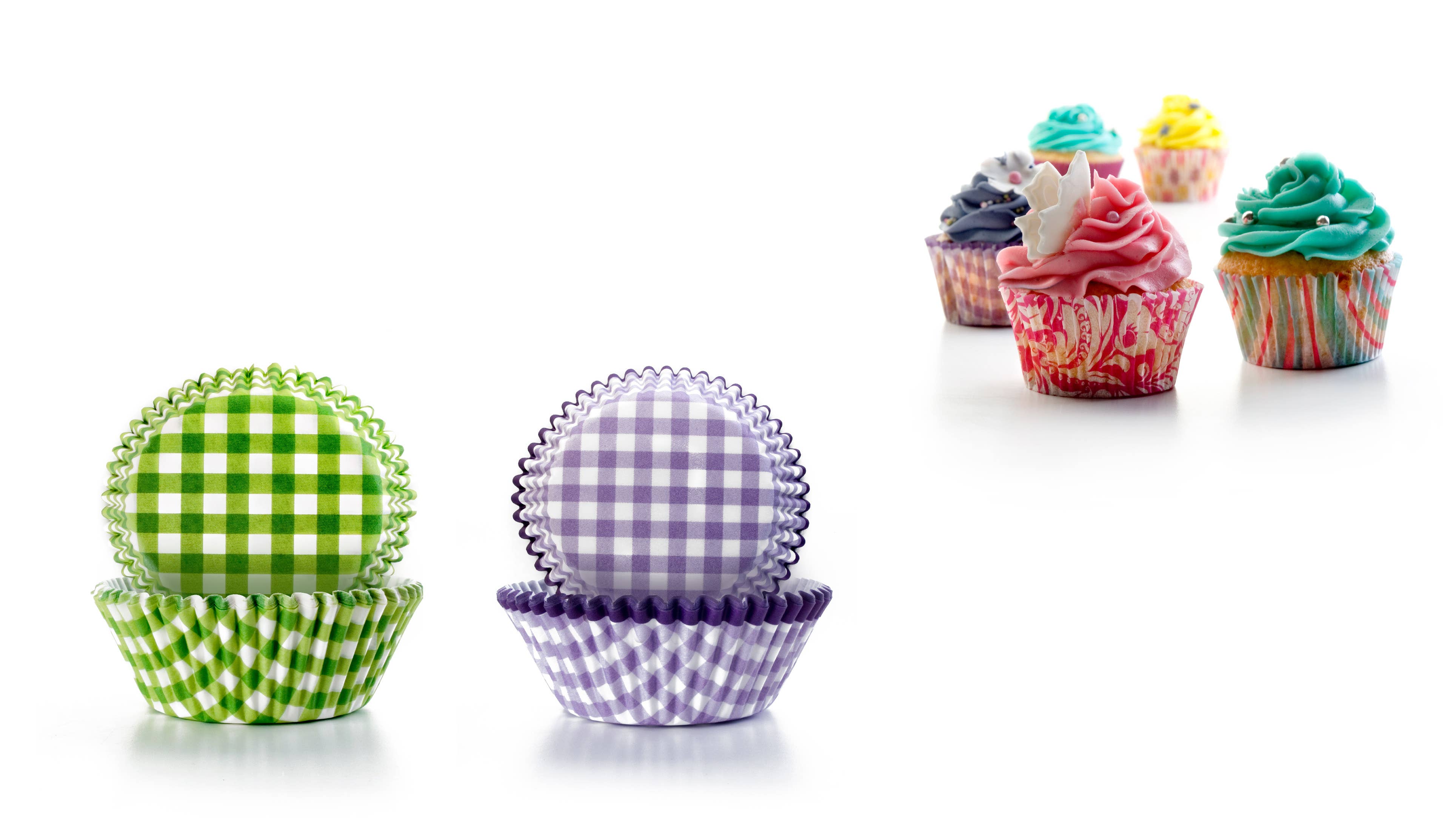 Ibili - Wholesale Cupcake/Muffin Pan - IBILI - Square pastry capsules (green+blackberry)0