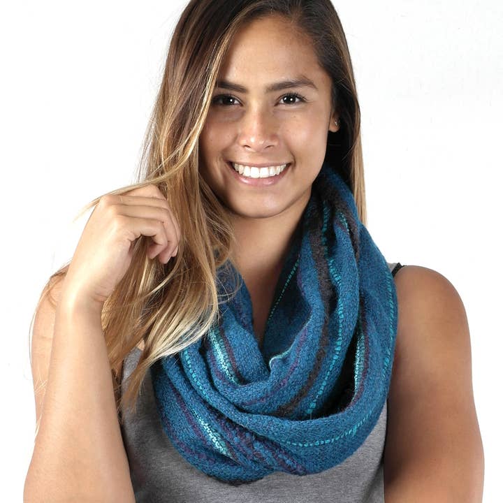 Alpaca Infinity Scarf - Boucle - Deep Sea for wholesale by Shupaca Alpaca