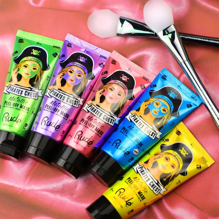 Rude Cosmetics – wholesale Skincare face mask – Pirate's Chest Peel-Off Mask (Moisturizing) Display, 12pcs
