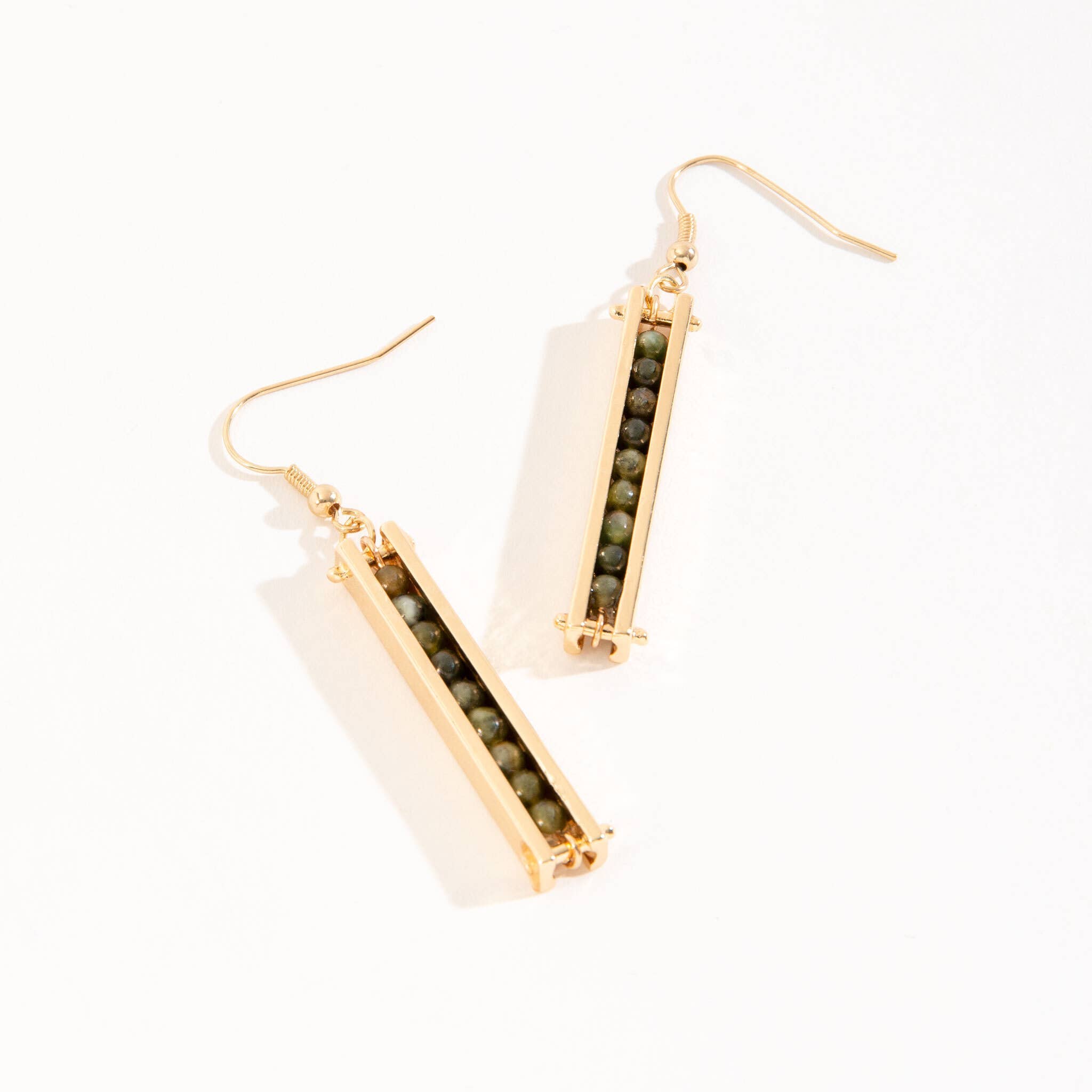 Elsie & Zoey - Wholesale Dangle Earrings - Sale - Parker Genuine Stone Bar Drop Earrings0