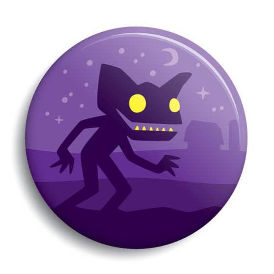 Hopkinsville Goblin Button for wholesale by Monsterologist